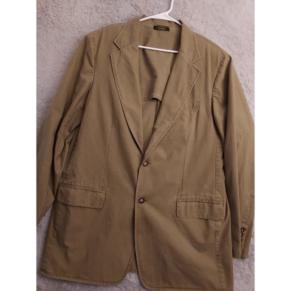 LL Bean Blazer Mens 44 TALL Chore Coat Barn Green Safari Hunting Travel Outdoor